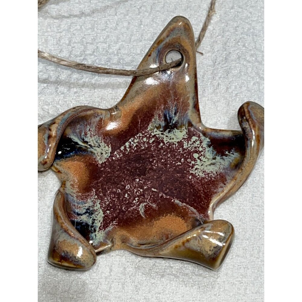Star Pottery Ornament Ceramic Boho Rustic Earthy Unique Gift Signed Heartless 4"